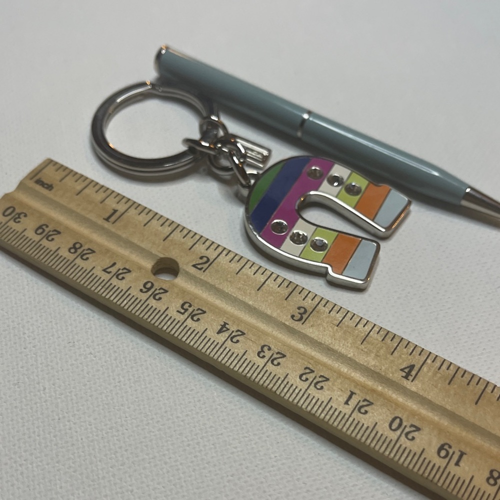 Coach Legacy Horseshoe Keychain with Coach Pen - Picture 6 of 7